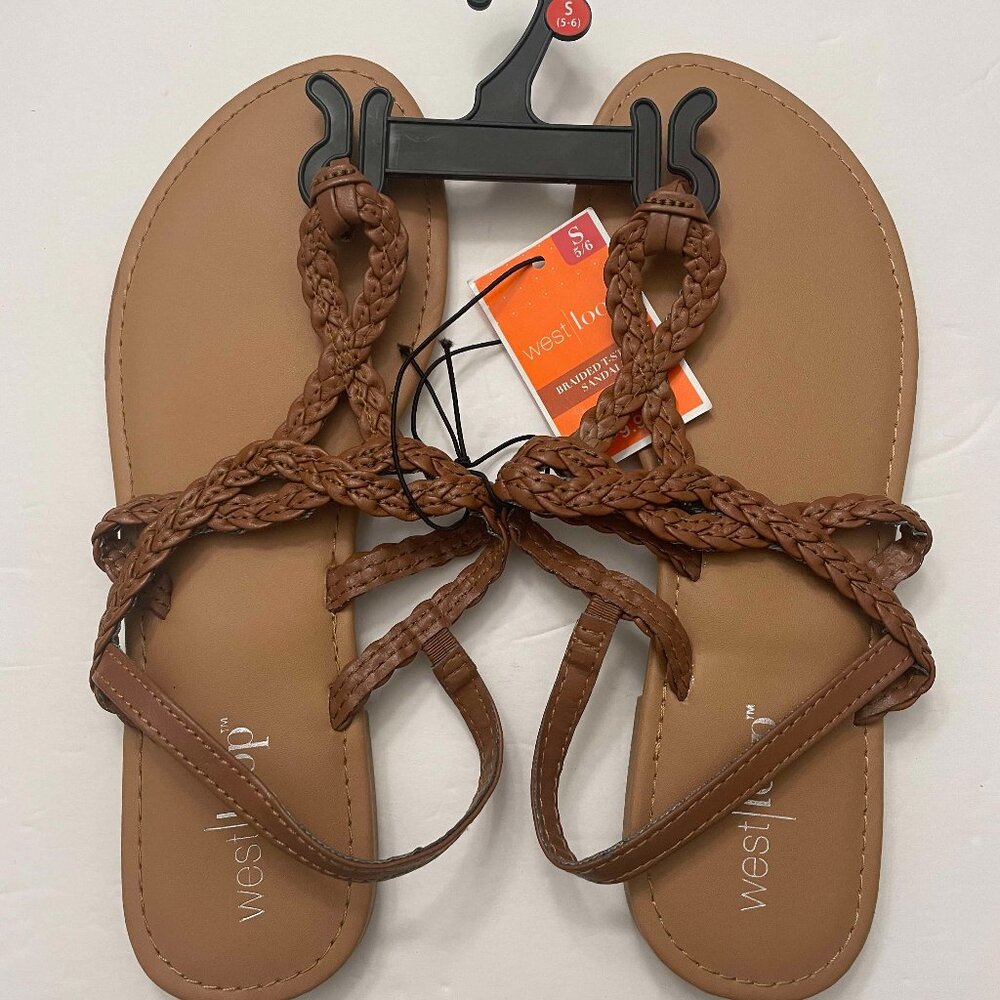 NWT- West Loop Women's T-Strap and Slingback Sandals Sz 5-6